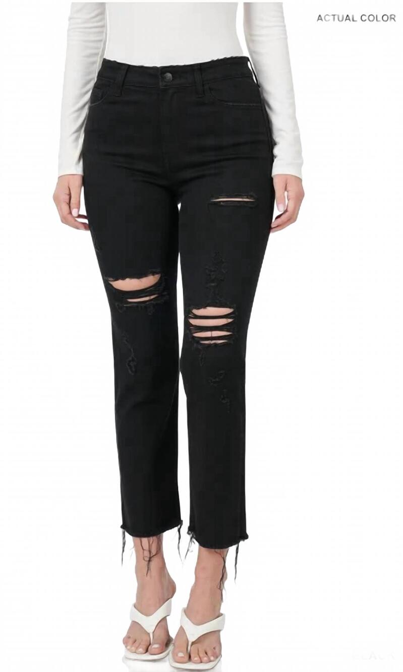NEW ZENANA cropped skinny jeans in black